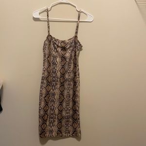 Snakeskin bodycon mini dress
